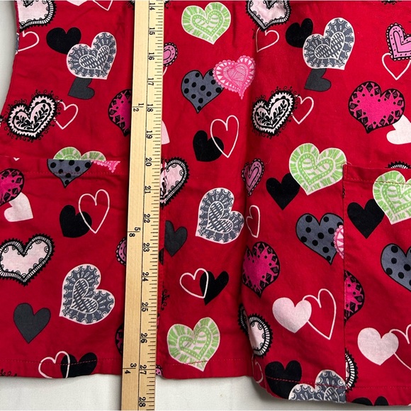 Scrubstar Valentine’s Day Heart Print multi color Scrub Top. Size M - Picture 7 of 10